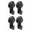 (Black) 4x vacuüm zuighaak, waterdicht, glas/mirror 3