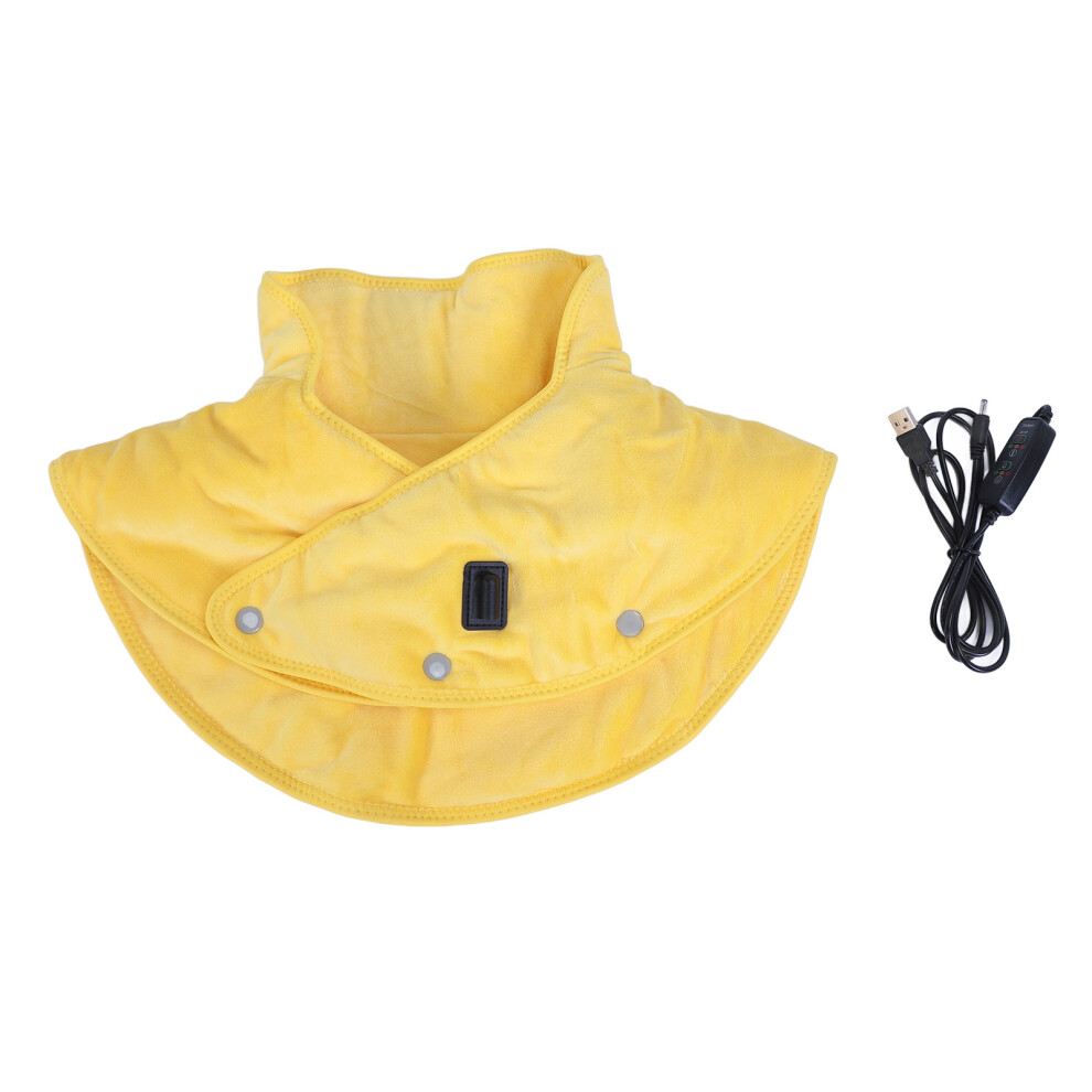 (Yellow) Neck Shoulder Heating Pad Soft Relief Temp Control Timer Orange Pink