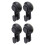 (Black) 4x vacuüm zuighaak, waterdicht, glas/mirror 4