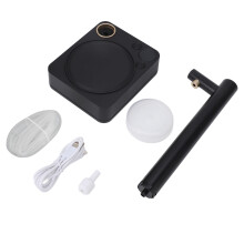 (Black) Desktop-Wasserspender 8 Ausgänge Typ-C-Ladekabel 47" Silikon Schwarz