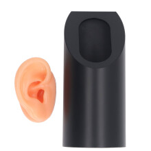 (Right) Soft Silicone Ear Model Tool w/ Black Stand R