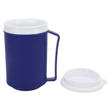 Reiskoffie Kop Blauw Anti-Spat Geïsoleerde Mok Met Deksel