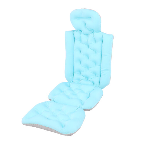 Full Body Bath Pillow Thick Non-Slip Neck Support Blue