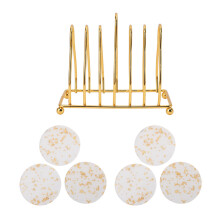 6 Stk Acryl Kosmetik-Palette mit Goldfolie Ablage