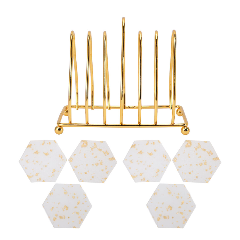 Acrylic Makeup Palette 6PCS Hexagonal Trays Golden Stand Nail Art