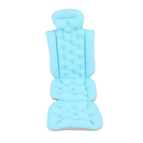 Full Body Bath Pillow Thick Non-Slip Neck Support Blue 2