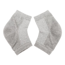 (Grey) Moisturizing Cotton Socks Silicone Heel Repair Grey