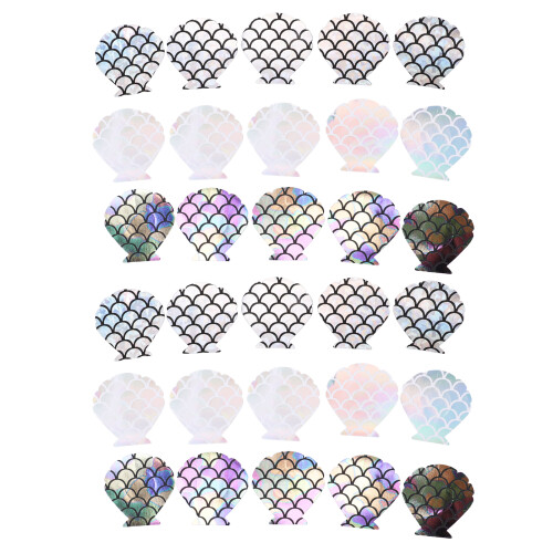 15 paar nipple covers schelpvormig