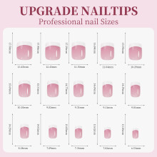 9 Colors French Gel Nail Tips Pre-applied Base Coat 15 Sizes DIY