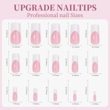 9 Colors French Gel Nail Tips 15 Sizes Soft Pre-made for DIY