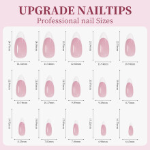 9 Colors French Gel Nail Tips 15 Sizes Soft Pre-made for DIY