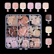 9 Colors French Gel Toe Nail Tips 12 Sizes Soft Pre-made for DIY