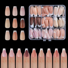 9 Colors French Gel Nail Tips 15 Sizes Soft Pre-made for DIY
