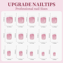 9 Colors French Gel Nail Tips 15 Sizes Pre-made for DIY
