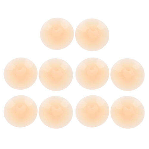 (Champagne) 5 Pairs Reusable Silicone Nipple Covers