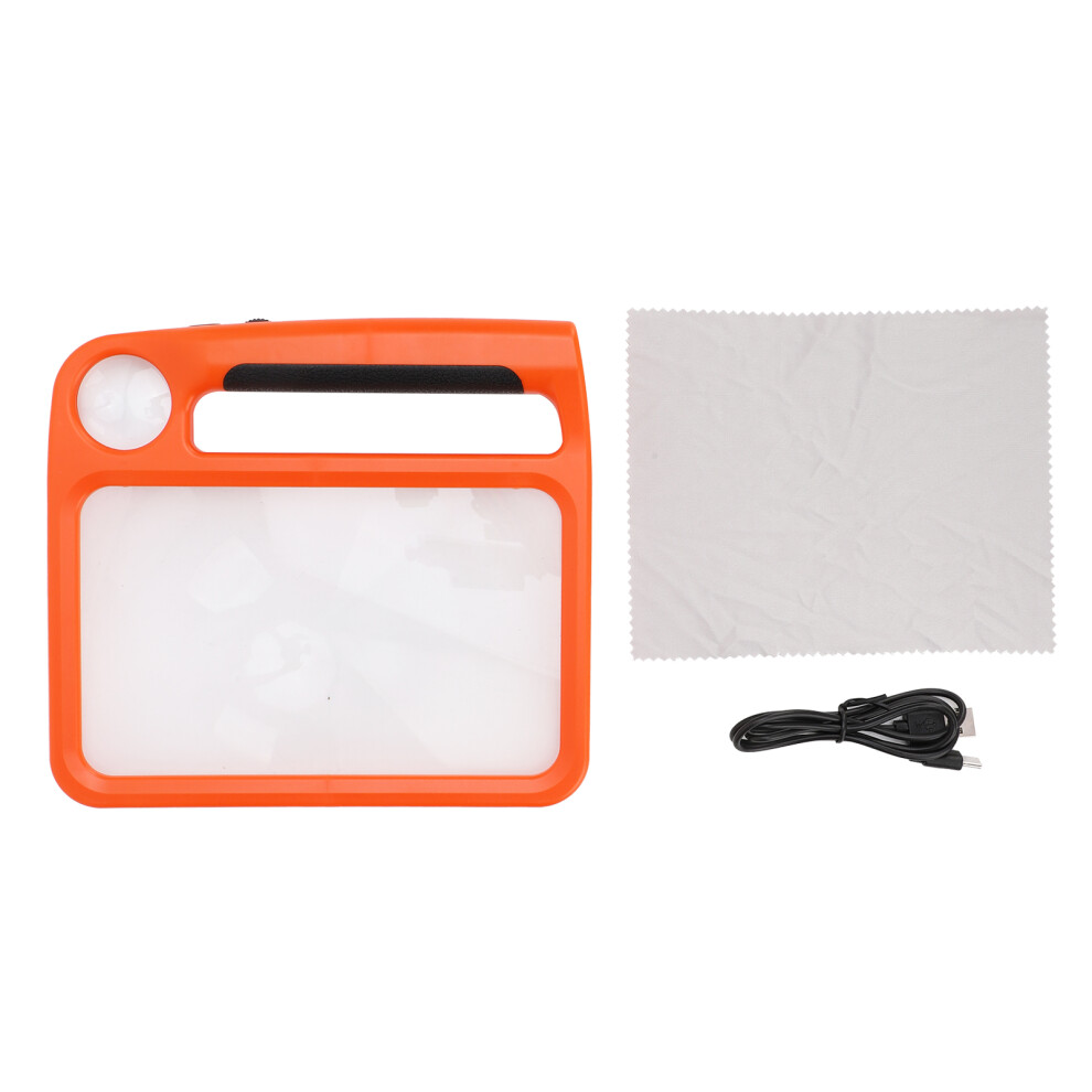 Orange/Blue () 5X 10X Handheld Magnifier 48 Led 3 Modes Rectangular