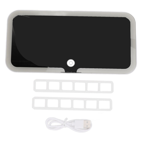 Car Sun Visor Vanity Mirror USB LED Makeup