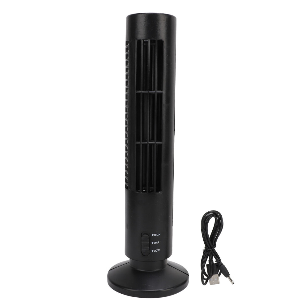 Smart Floor Fan Black Quiet 2 Speeds Bladeless Tower Fan 461605284521