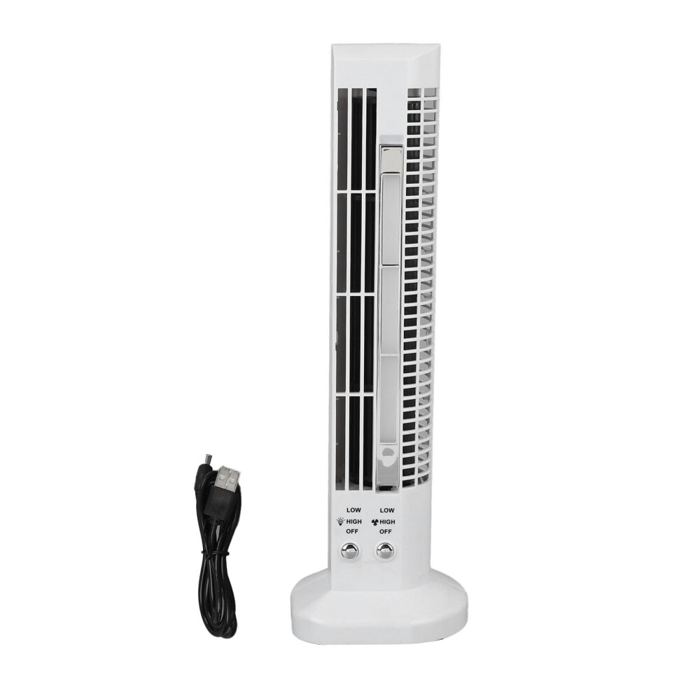 Tower Fan Led Desk Lamp 2 Speed Portable Wind Fan White 461605284552