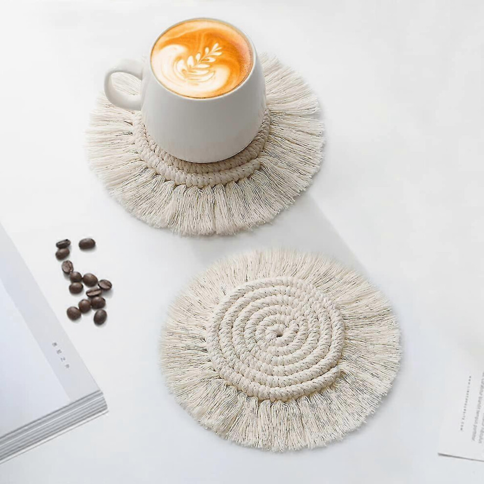 Handmade Macrame Woven Absorbent Coaster Set