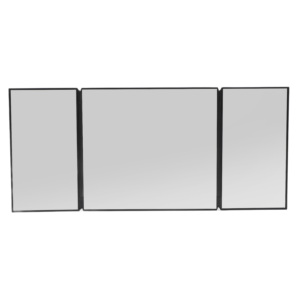 Foldable Car Sun Visor Vanity Mirror Trifold Black