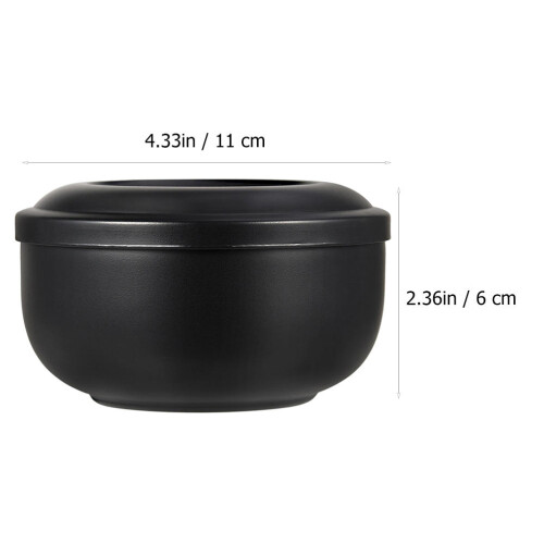 1Pc Black Stainless Steel Shaving Soap Bowl Large Capacity Foaming 1