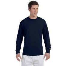 Champion Langarm-T-Shirt ohne Etikett für Herren, Größe L – Marineblau