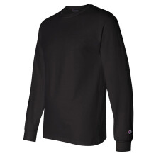 Champion Langarm-T-Shirt ohne Etikett für Herren, Größe L – Schwarz