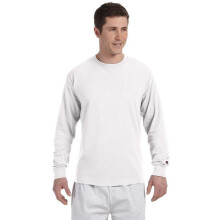 Champion Langarm-T-Shirt ohne Etikett für Herren, Größe S – Weiß