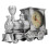Vintage-Zug-Modell Wecker Silber Dekor 1