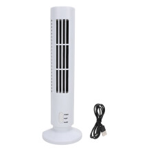 Bladeless Tower Fan Quiet USB 2 Speed White for Bedroom Office