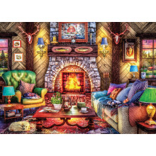 Ceaco - Dominic Davison - Cosy Country Lodge - Legpuzzel van 1000 stukjes voor volwassenen - Uitdagende puzzel Perfect voor game-avonden - Afgewerkt