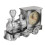 Vintage-Zug-Modell Wecker Silber Dekor 4