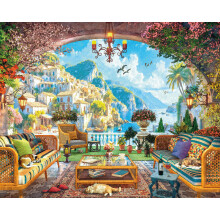 Ceaco - EZ2Hold - Dominic Davison - Uitzicht op het mediterrane terras - Legpuzzel van 1000 stukjes voor volwassenen - Uitdagende puzzel Perfect voor