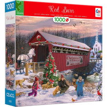 Ceaco - Klassieke Kerst - Rode Schuur - Legpuzzel van 1000 stukjes