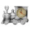 Vintage-Zug-Modell Wecker Silber Dekor 3