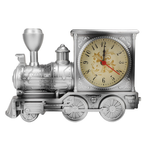 Vintage-Zug-Modell Wecker Silber Dekor 2