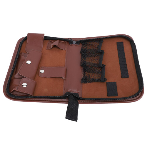 (Brown) Brown PU Leather Ball Accessory Organizer Case 1