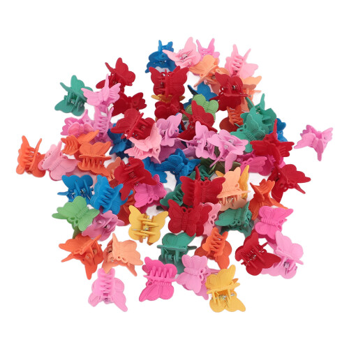 100x Mini-Schmetterlings-Haarclips matt Damen/Mädchen 2