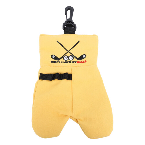 (Yellow) Samt-Beutel mit Print, beidseitig hängbar, hellbraun