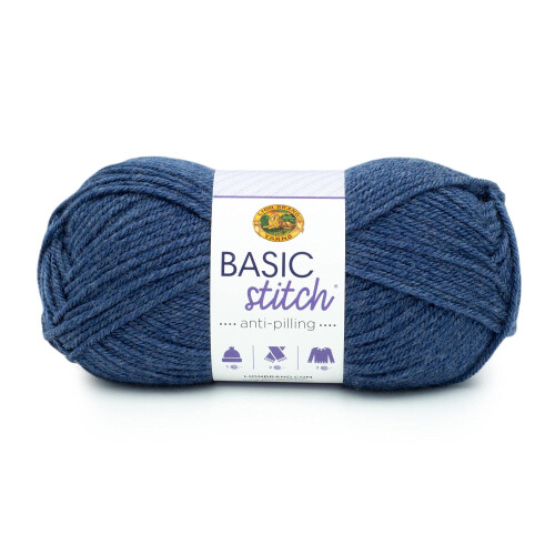 Lion Brand Garn Basic Stitch Anti-Pilling Wolle, 1-Pack, ROT Heather