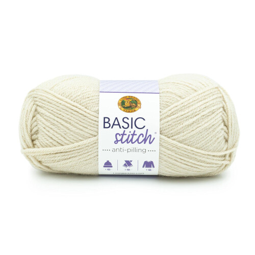 Lion Brand Yarn Basic Stitch Anti-Pilling Garn, 1-Pack, Silber Heather