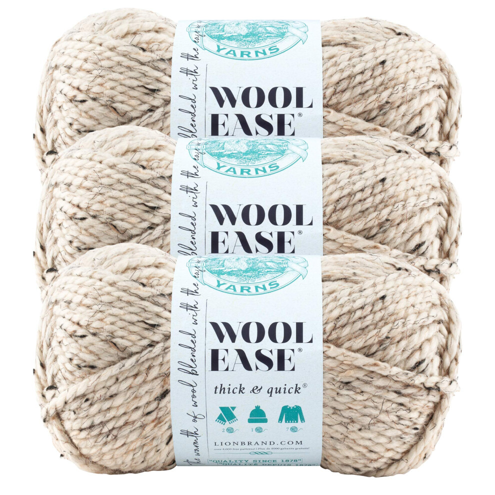 Lion Brand Wool-Ease Thick & Quick Yarn-Oatmeal
