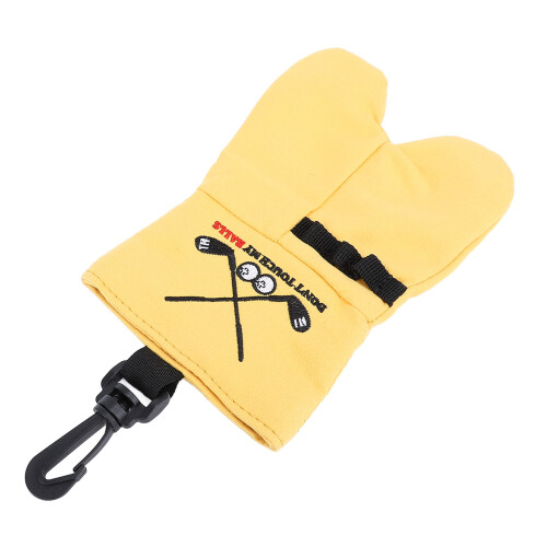 (Yellow) Samt-Beutel mit Print, beidseitig hängbar, hellbraun 1