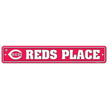 Fremont Die MLB Cincinnati Reds Sign4x24 Plastic Street Team Colors One Size