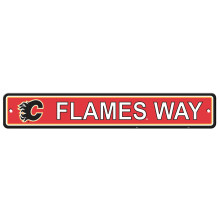 Fremont Die NHL Calgary Flames Team Sign 4"""" x 24"""" Gadeskilt