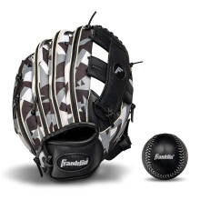 Guanti Franklin Sports RTP Teeball Performance e palla combinata da 9,5"" per lancio destro nero/bianco