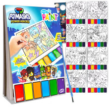 PJ Masks Juego de pintura con agua para nios pequeos a partir de 3 aos  Paquete con libro para colorear con agua Catboy Owlette Gekko de 16 p