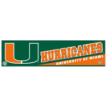NCAA Universiteit van Miami (Florida) 13266751 Bumper Strip, 3" x 12", Zwart