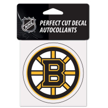 NHL Boston Bruins 21861010 Perfect Cut Kleur Decal, 4" x 4", Zwart